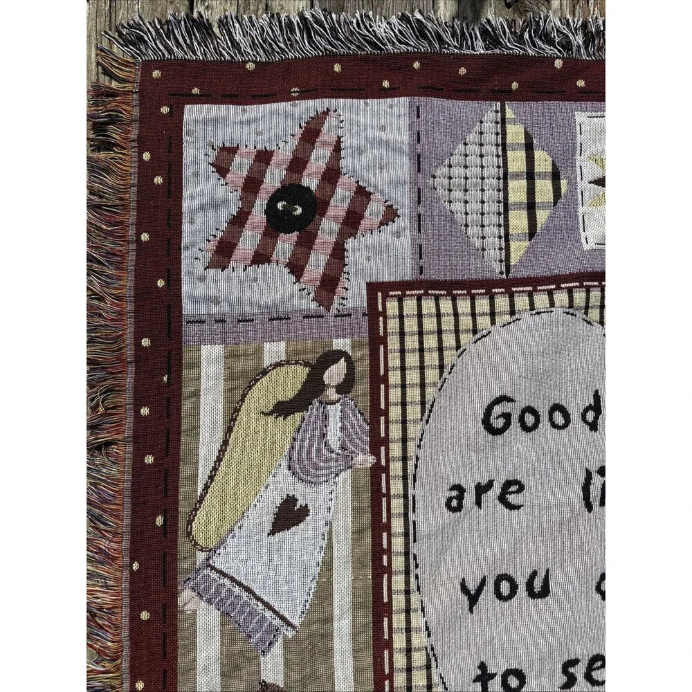 48” X 58” Good Friends Are Like Angels  Throw Blanket Tapestry With Tags